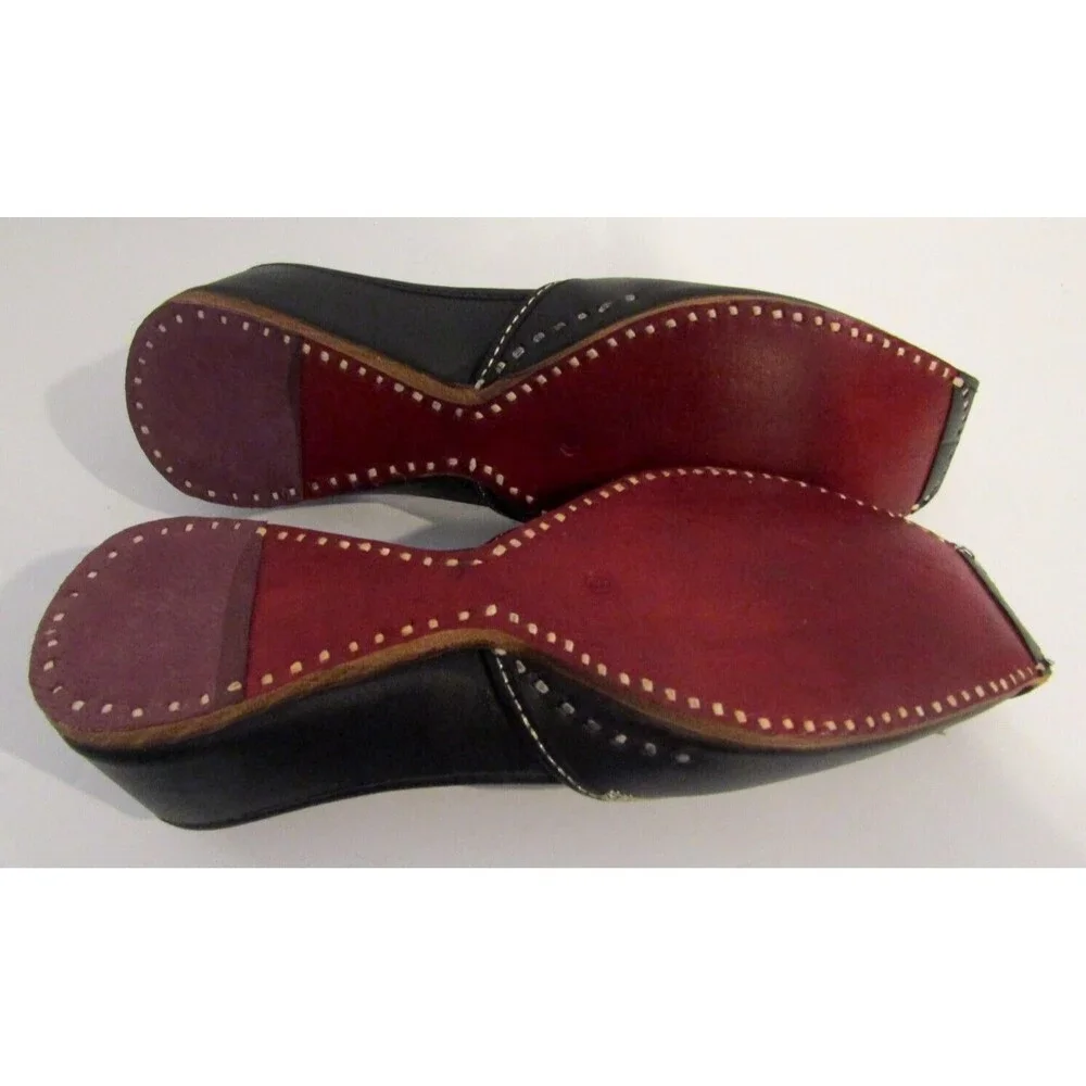 Desi Colour Ethnic Loafers Leather Premium Mojari Black Nok Traditional 11.5